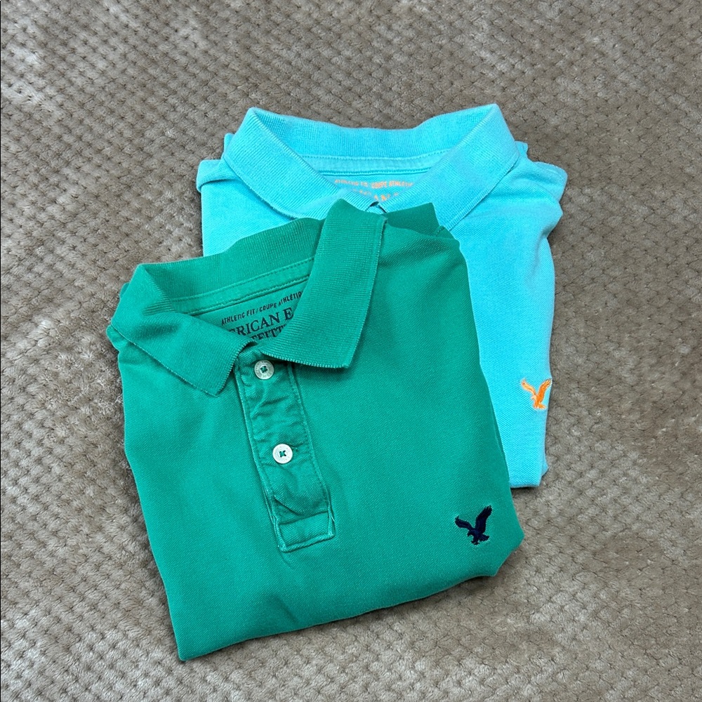 American Eagle Outfitters Green and Light Blue Polo Set Size XLT